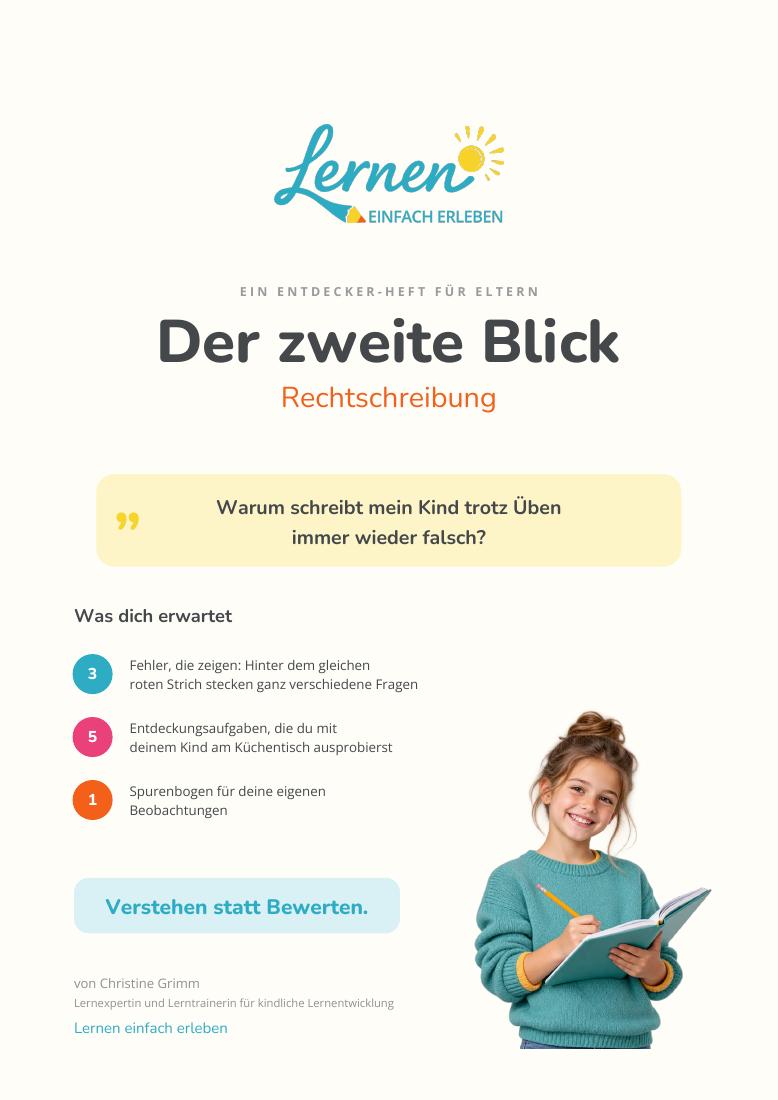 Titelseite des Workbooks Der zweite Blick – Rechtschreibung von Christine Grimm