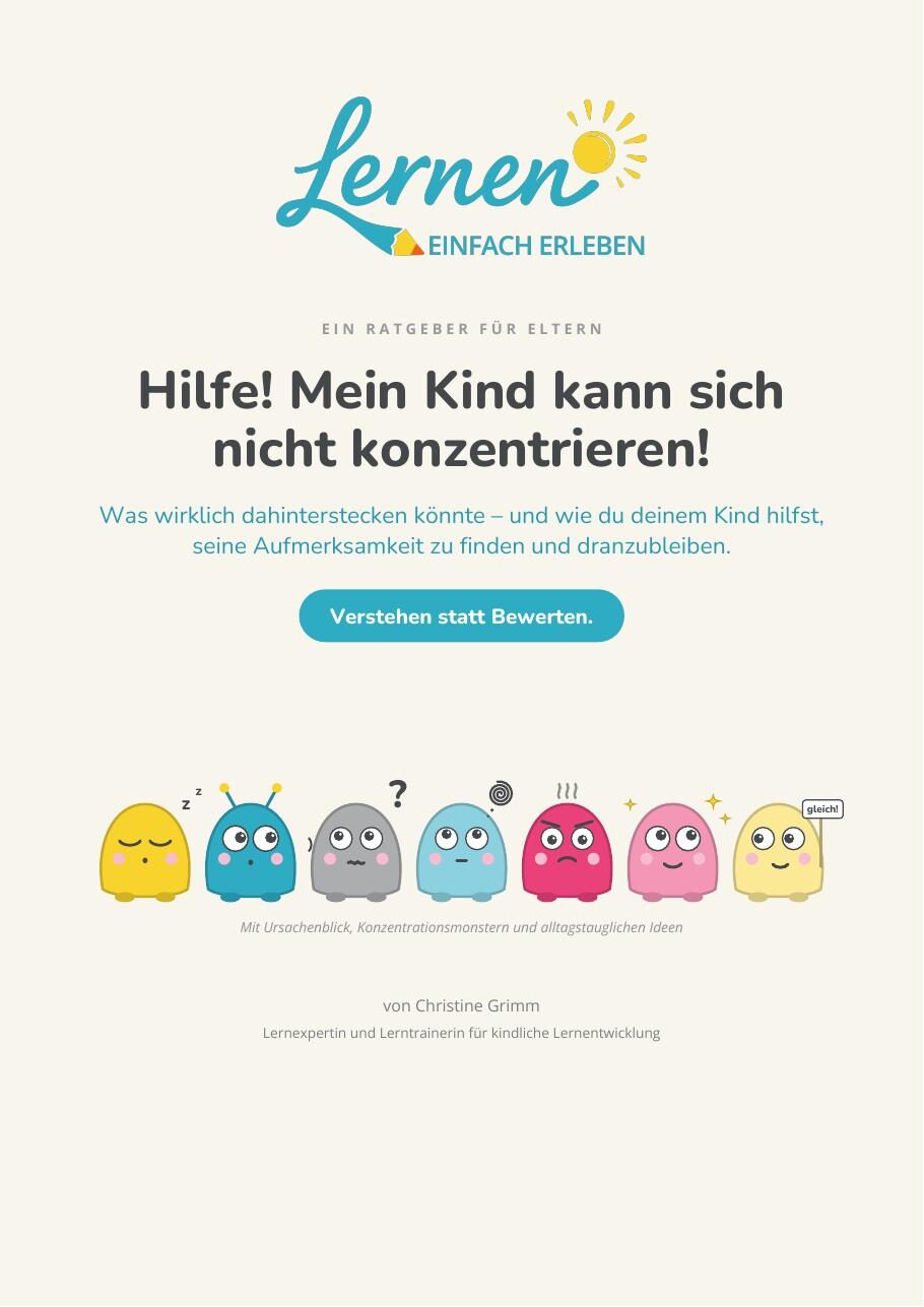Titelseite: Hilfe! Mein Kind kann sich nicht konzentrieren!